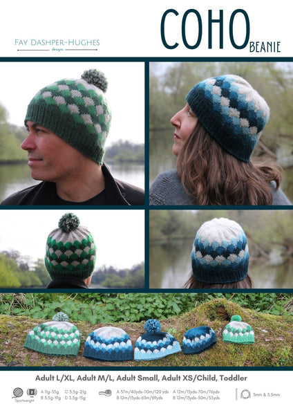 Coho Beanie Hat knitting pattern - digital download with printed option