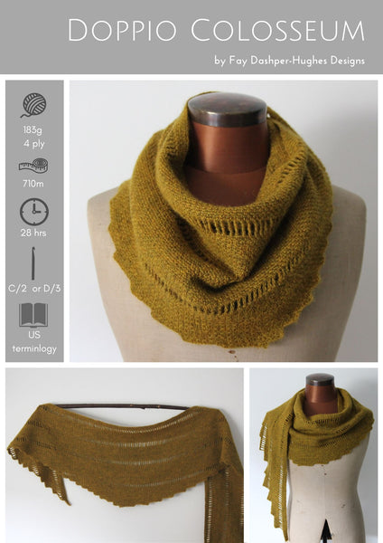 Doppio Colosseum Shawl crochet pattern - digital download with printed option