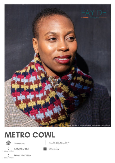 Metro Cowl crochet pattern DK - digital download with printed option