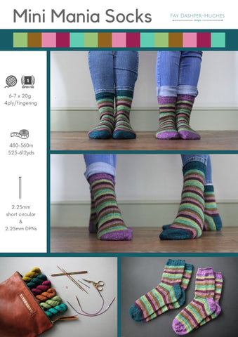 Mini Mania sock knitting pattern - digital download with printed option