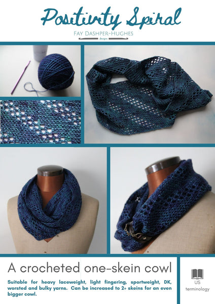 Positivity Spiral Cowl crochet pattern - digital download with printed option