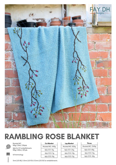 Rambling Rose Blanket crochet pattern - digital download with printed option