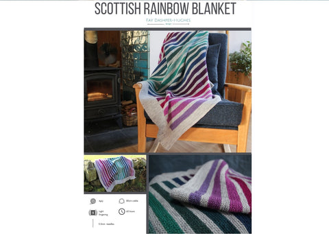 Scottish Rainbow Blanket knitting pattern - digital download with printed option