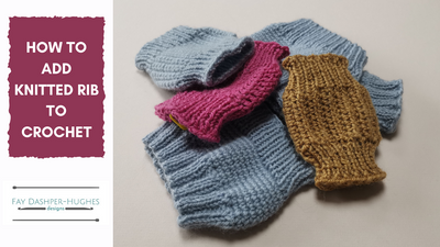 How to add knitted rib to crochet > Fay DH Designs > Blog 6