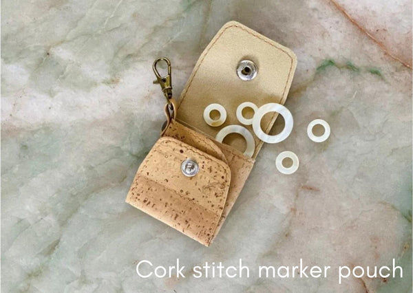 Cork stitch marker pouch by Thread and Maple