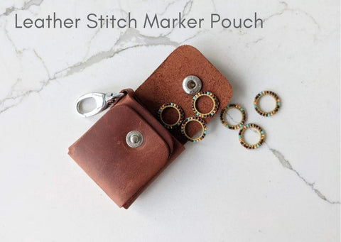 Leather Stitch Marker Pouch by Thread and Maple