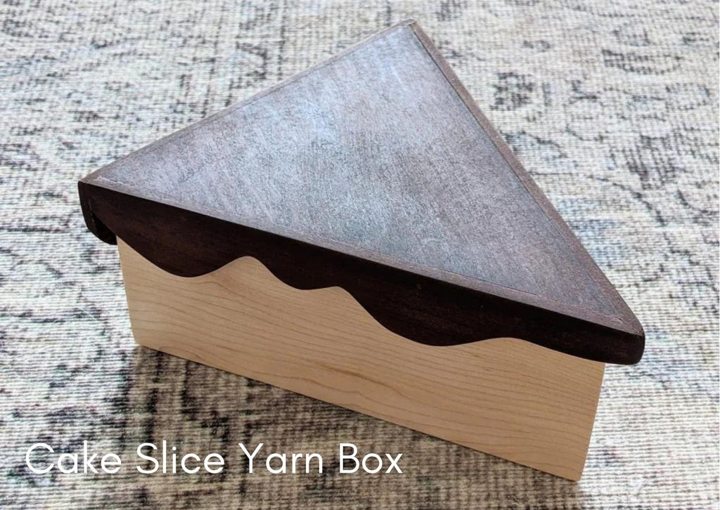 Cake Slice Wooden Yarn Box by Thread and Maple