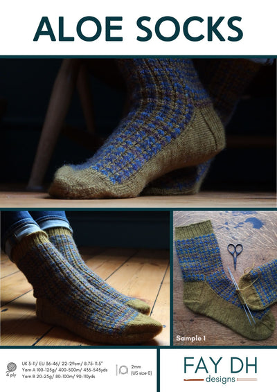 Aloe Sock knitting pattern - digital download with printed option