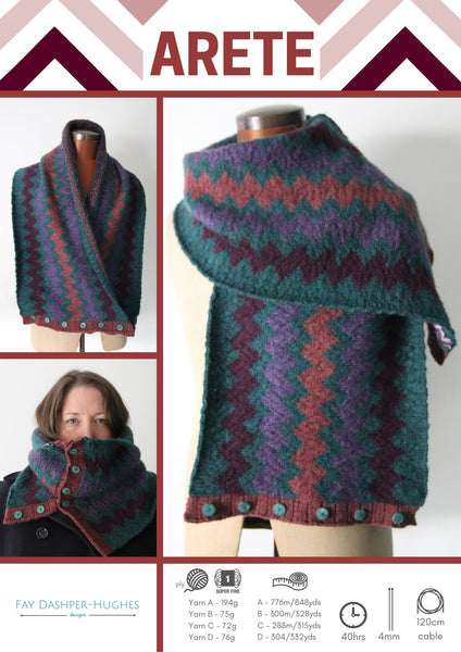 Arete Cowl knitting pattern - digital download with printed option