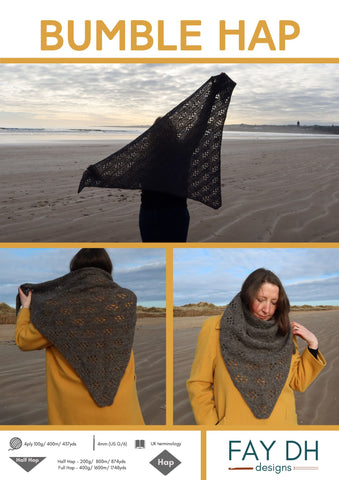 Bumble Hap Shawl crochet pattern - digital download with printed option