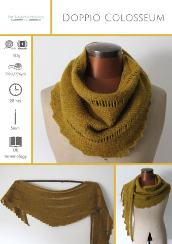 Doppio Colosseum Shawl crochet pattern - digital download with printed option