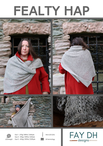 Fealty Hap shawl crochet pattern - digital download with printed option