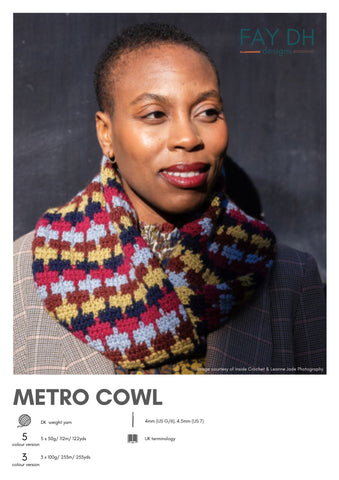 Metro Cowl crochet pattern DK - digital download with printed option