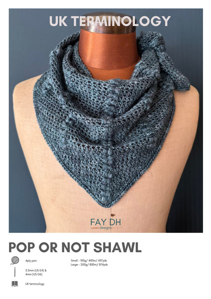 Pop Or Not Shawl crochet pattern (UK & US terminology) - digital download with printed option