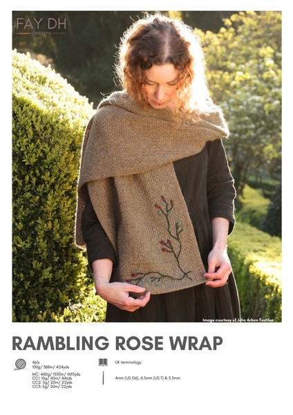 Rambling Rose Wrap crochet pattern - digital download with printed option