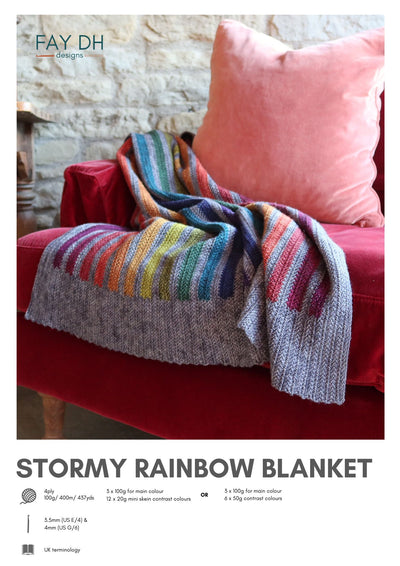 Stormy Rainbow Blanket crochet pattern - digital download with printed option