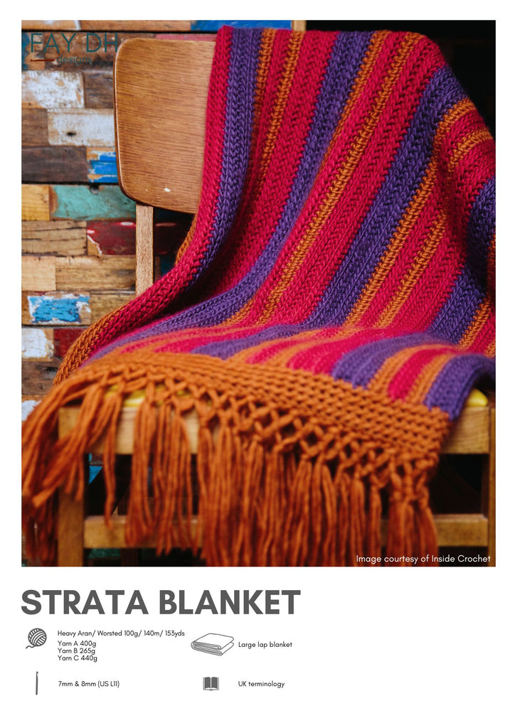 Strata Crochet Blanket crochet pattern - digital download with printed option