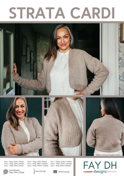 Strata Cardigan crochet pattern - digital or hard copy