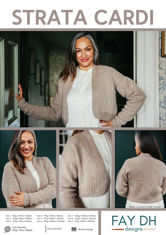Strata Cardigan crochet pattern - digital download with printed option
