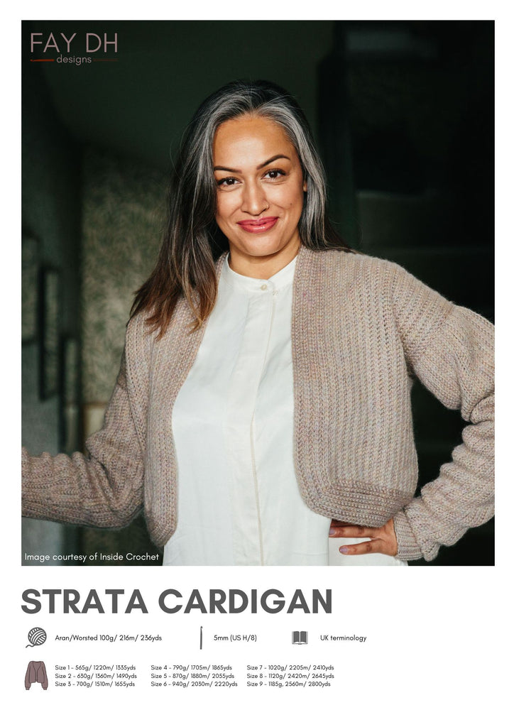Strata Cardigan crochet pattern - digital download with printed option