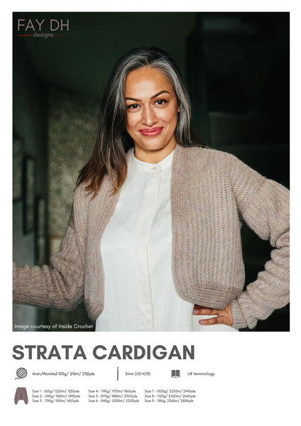 Strata Cardigan crochet pattern - digital download with printed option