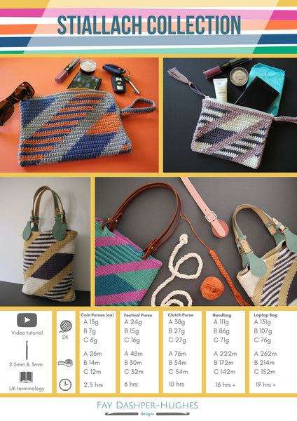 Stiallach Bag Collection crochet pattern - digital download with printed option