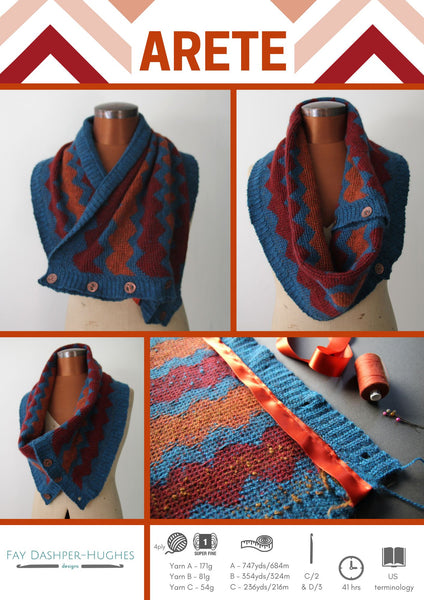 Arete Cowl crochet pattern - digital download with printed option