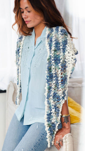 Wave Hello Shawl crochet pattern - digital download with printed option