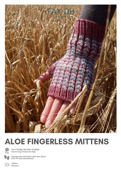 Aloe Fingerless Mittens knitting pattern - digital download with printed option