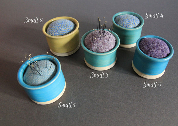 Ceramic & tweed pin cusions - Made in UK - Provenance Craft Co