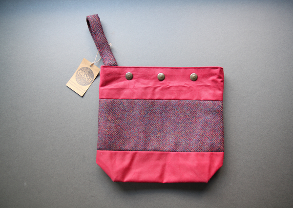 Tweed and waxed cotton project bags and notion holders - made in the UK - Provenance Craft Co