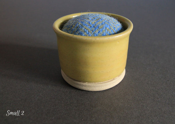 Ceramic & tweed pin cusions - Made in UK - Provenance Craft Co