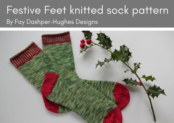 Festive Feet sock knitting pattern - digital or hard copy - Provenance Craft Co