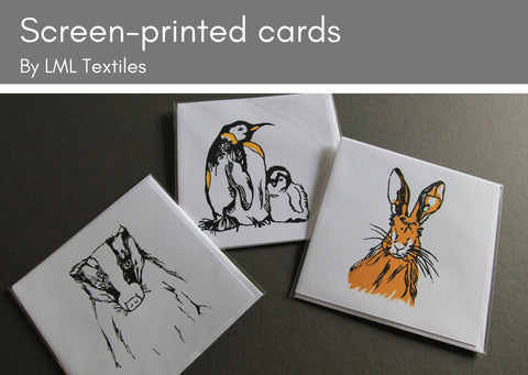 Hand screen-printed cards by LML Textiles - Provenance Craft Co