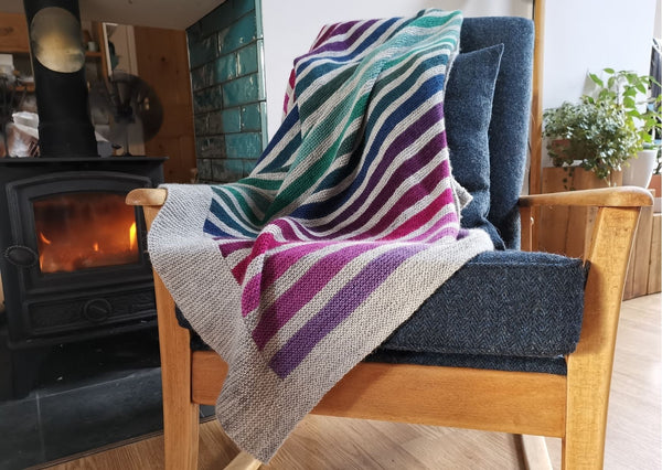 Scottish Rainbow Blanket knitting pattern - digital or hard copy