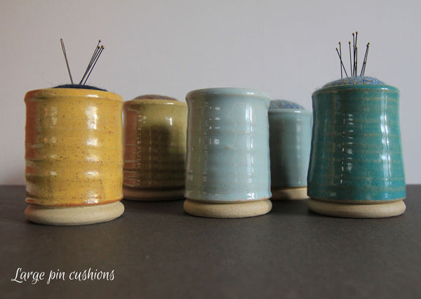 Ceramic & tweed pin cusions - Made in UK - Provenance Craft Co