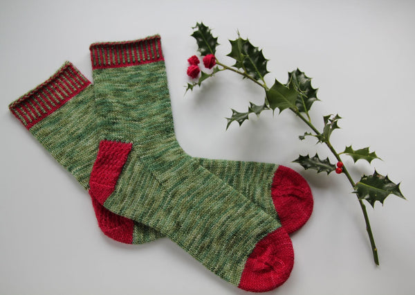 Festive Feet sock knitting pattern - digital or hard copy - Provenance Craft Co