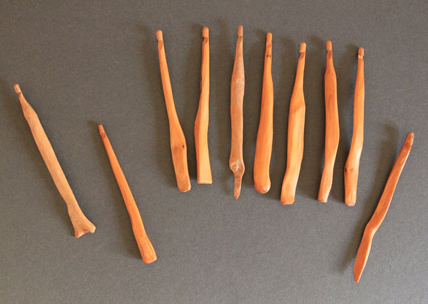 Wooden crochet hooks - hand-whittled in the UK - Provenance Craft Co