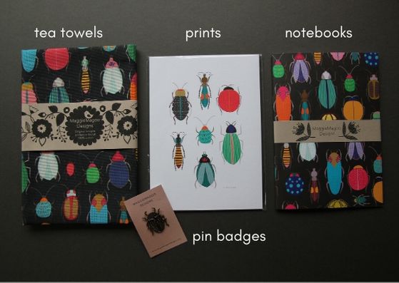 Pin badges, notebooks, prints and tea towels by MaggieMagoo Designs - Provenance Craft Co