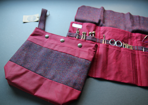 Tweed and waxed cotton project bags and notion holders - made in the UK - Provenance Craft Co