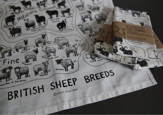 British Sheep Breeds Tea Towel by Katie Green - Provenance Craft Co