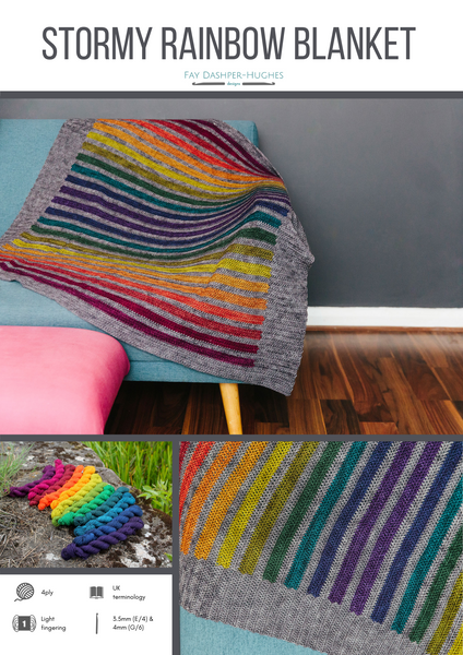 Stormy Rainbow Blanket crochet pattern - digital or hard copy