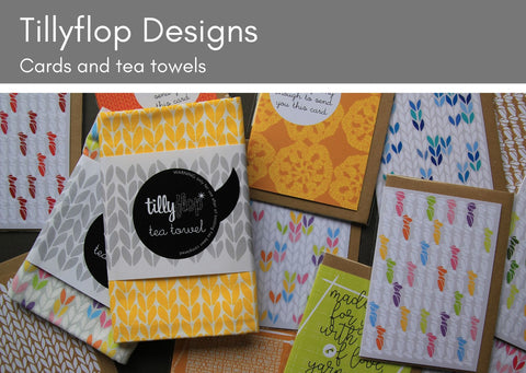 Tillyflop cards and tea towels - Provenance Craft Co